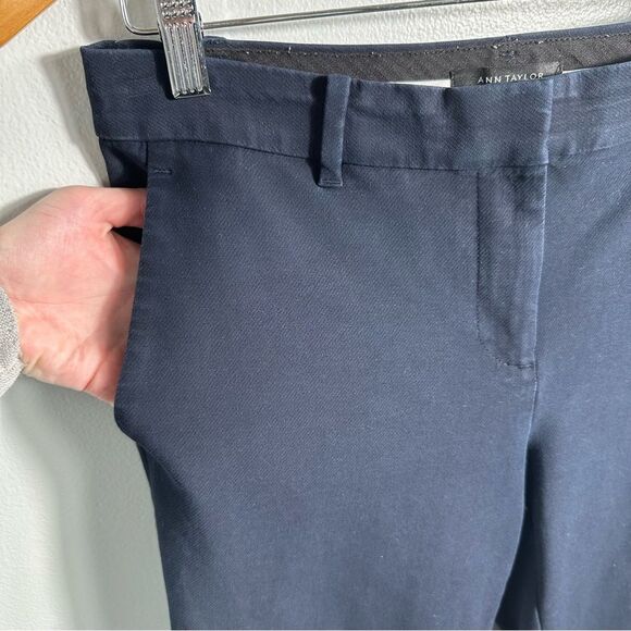 Ann Taylor Curvy Fit Classic Dark Navy Trousers Size 4 Tall Professional Career - Picture 11 of 15